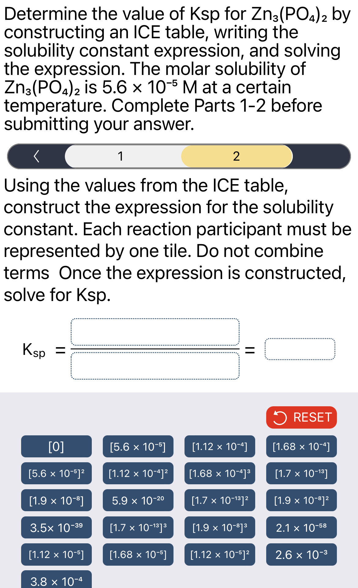 Solved Determine the value of Ksp ﻿for Zn3(PO4)2 ﻿by | Chegg.com