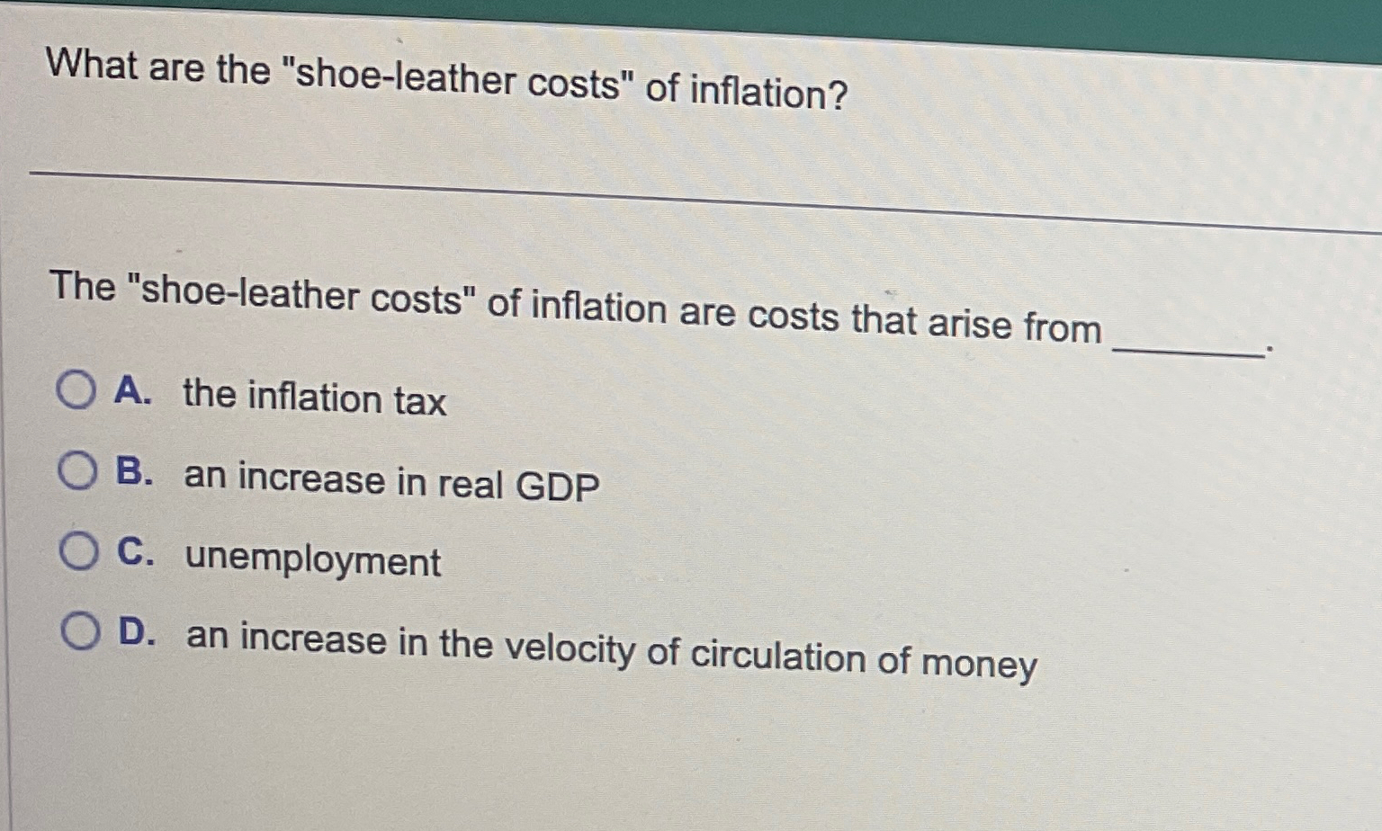 What are the "shoeleather costs" of inflation?The
