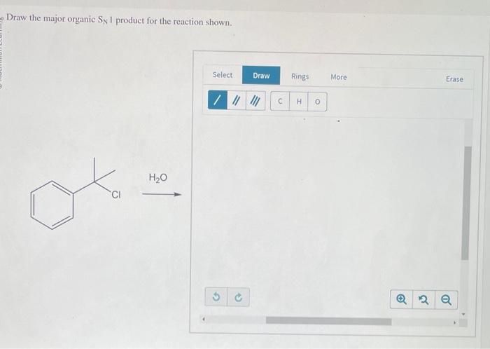 Solved Draw the major organic SN1 product for the reaction Chegg com