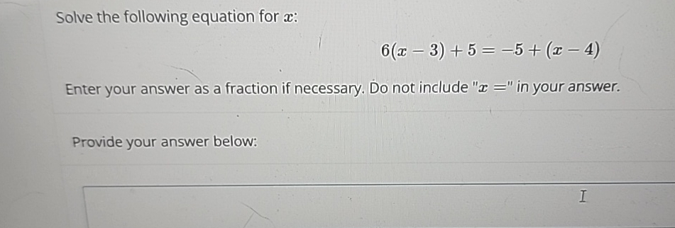 Solved Solve the following equation for x | Chegg.com