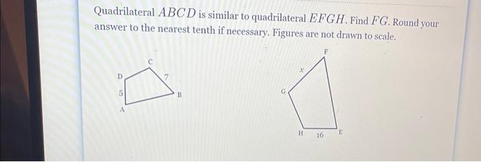 Solved Quadrilateral ABCD is similar to quadrilateral EFGH. | Chegg.com