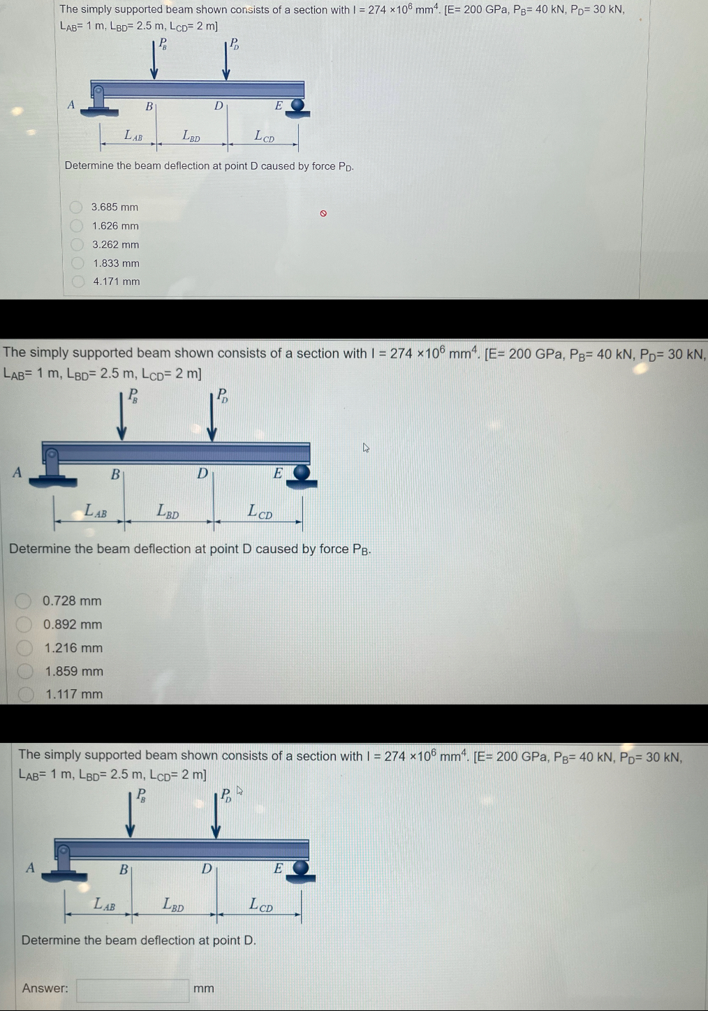 Solved The simply supported beam shown consists of a section | Chegg.com
