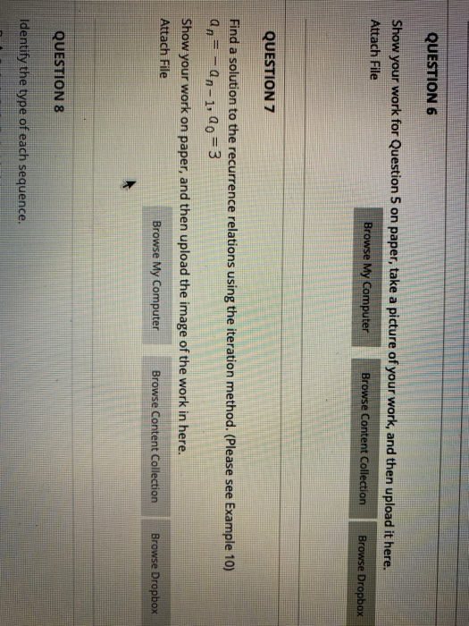 Solved QUESTION 6 Show your work for Question 5 on paper, | Chegg.com