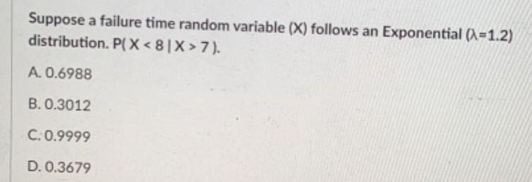 Solved Suppose a failure time random variable (X) follows an | Chegg.com