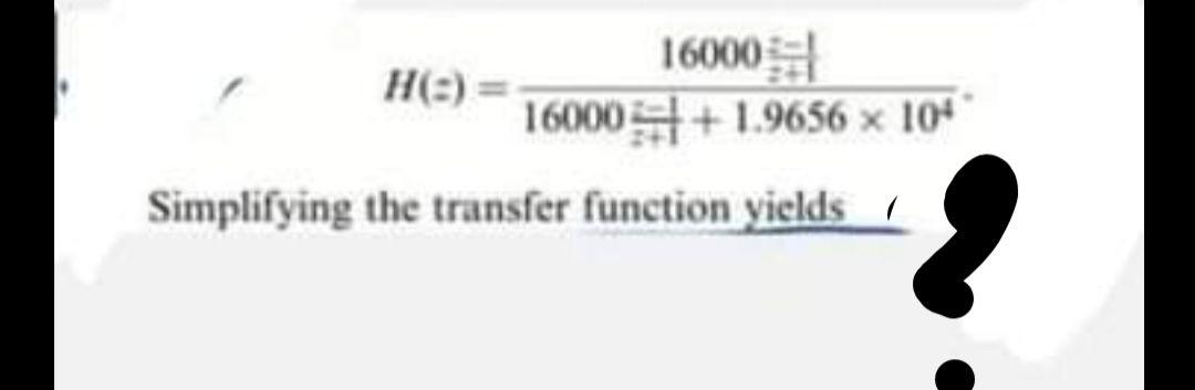 Solved 16000 H() = 16000 + 1.9656 x 10- Simplifying the | Chegg.com