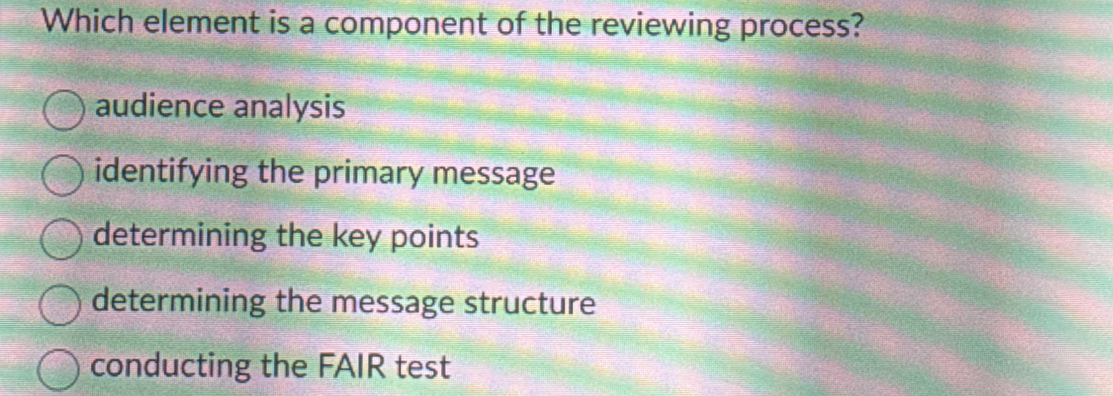 Solved Which element is a component of the reviewing | Chegg.com
