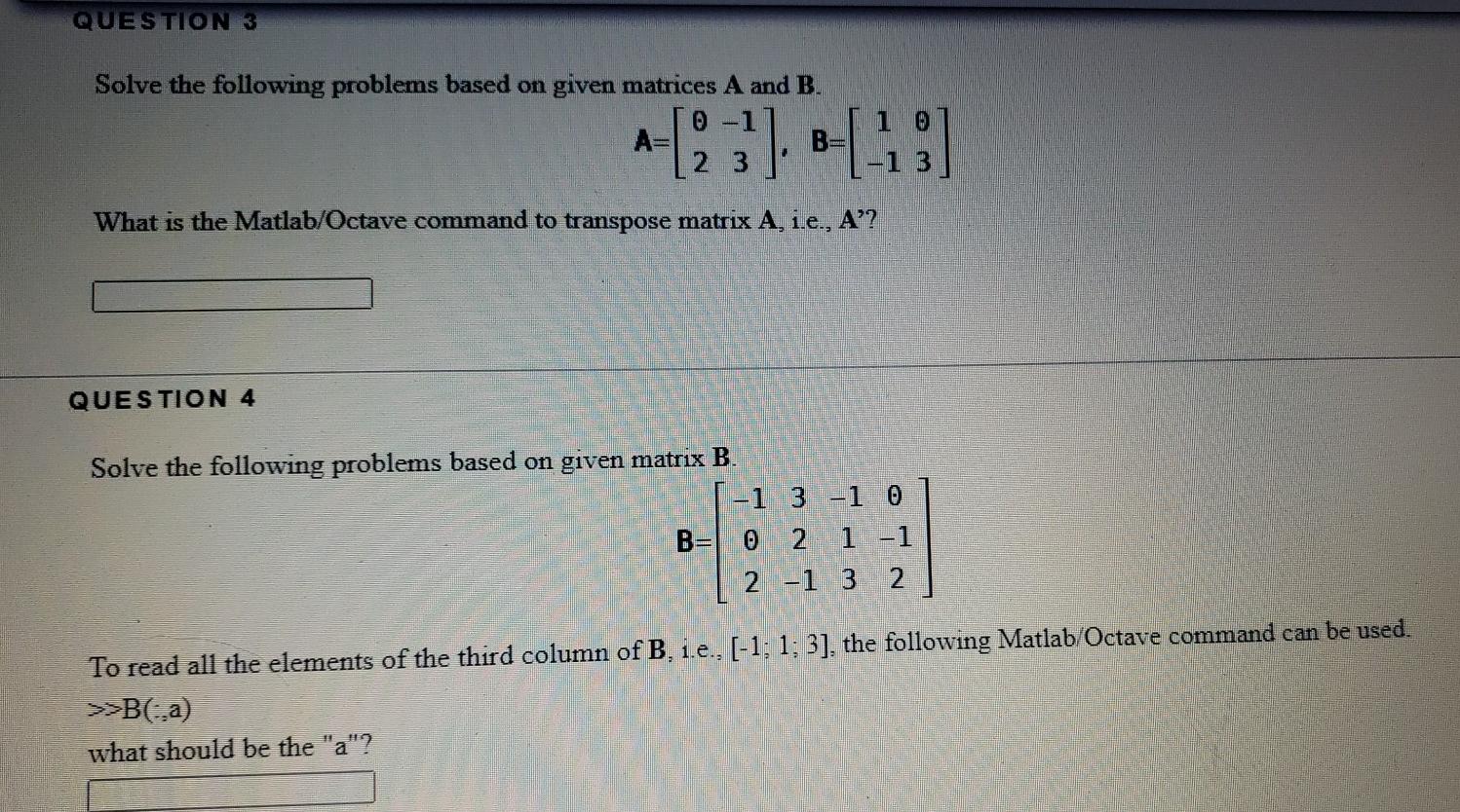 Solved QUESTION 1 Solve the following problems based on | Chegg.com
