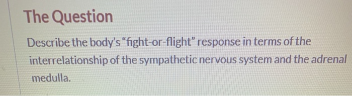 Solved The Question Describe the body's “fight-or-flight” | Chegg.com
