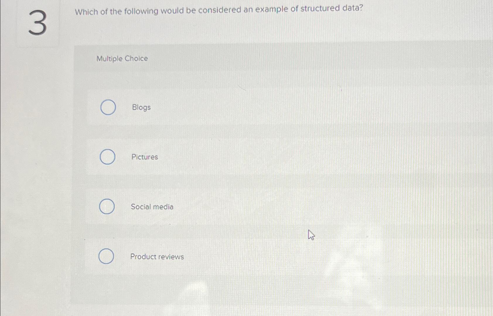 Solved Which of the following would be considered an example | Chegg.com
