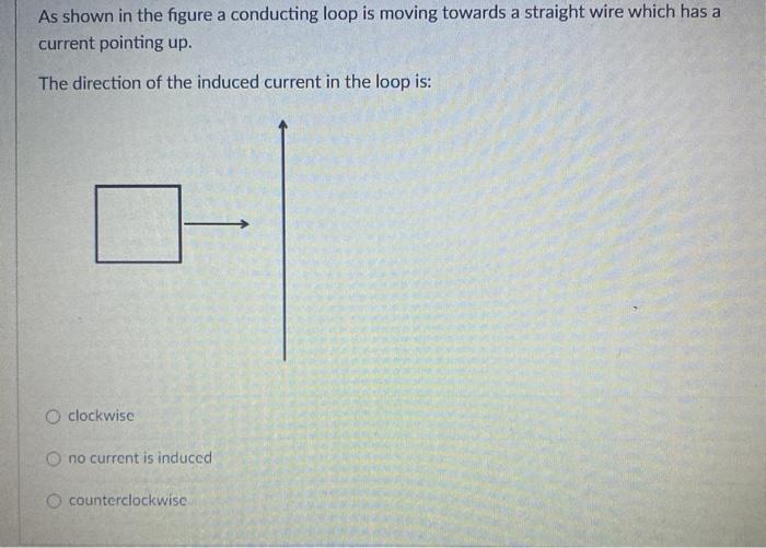 Solved As shown in the figure a conducting loop is moving | Chegg.com
