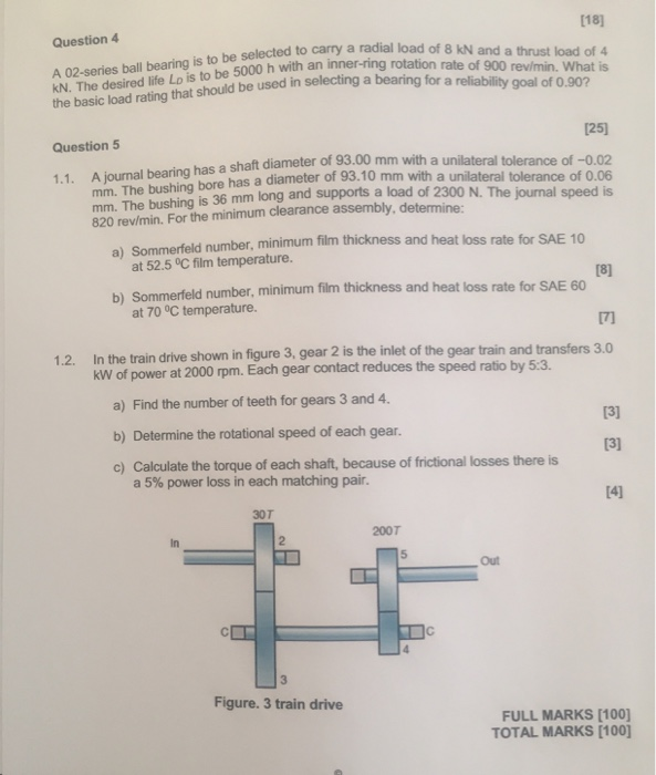 Solved [18] Question 4 A 02-Series Ball Bearing Is To Be | Chegg.com