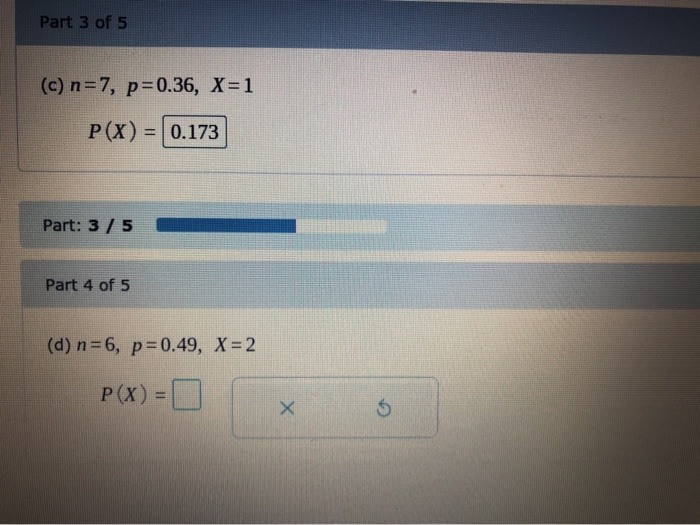 Solved Compute the probability of X successes using the | Chegg.com