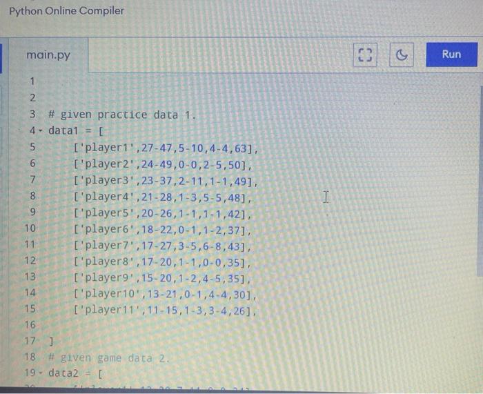 Solved Python Online CompilerPython Online Compiler main.py | Chegg.com