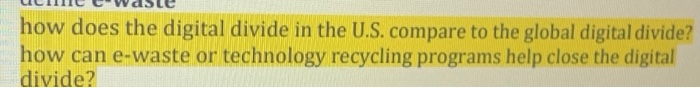 Solved How Does The Digital Divide In The U.S. Compare To | Chegg.com