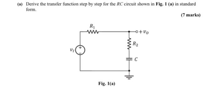 Solved (a) Derive the transfer function step by step for the | Chegg.com