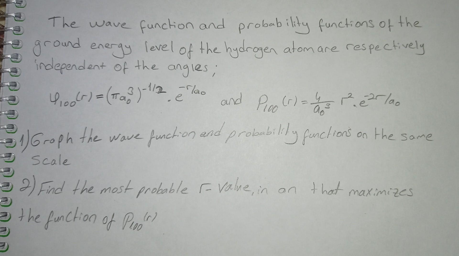 Solved The wave function and probability functions of the | Chegg.com