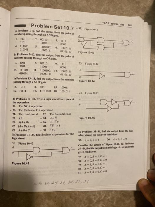 Solved 10.7 Logic Circuits 287 Problem Set 10.7 -32. Figure | Chegg.com