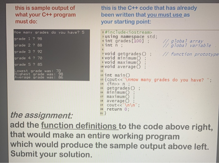 Solved this is sample output of what your C++ program must | Chegg.com