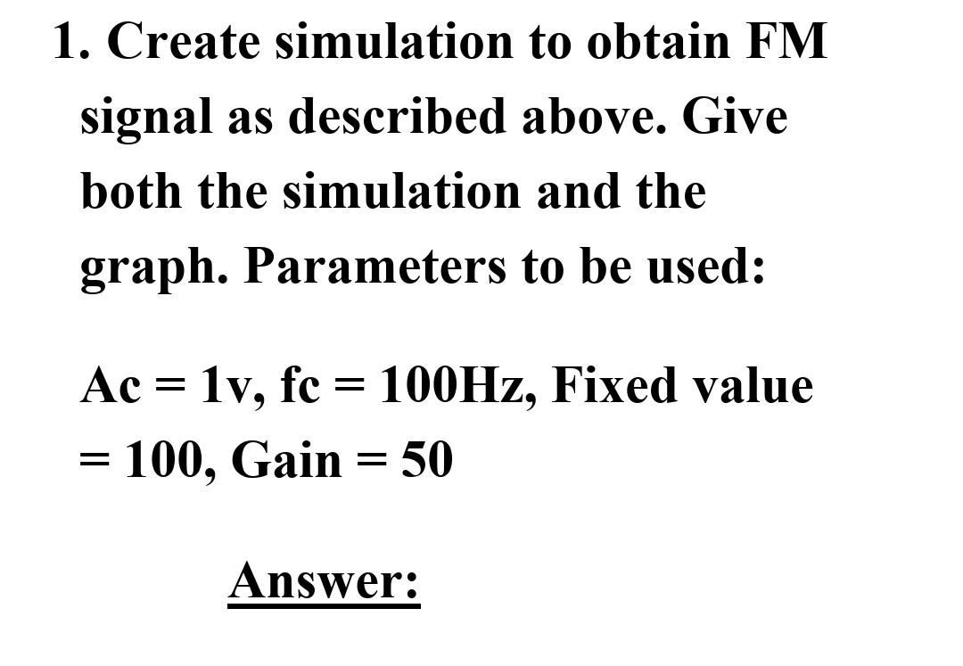 Experiment 4FM Modulation Purpose Understanding