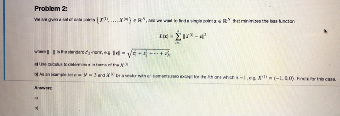 Solved Problem 2: We are given a set of data points | Chegg.com
