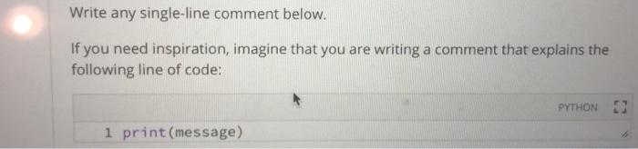 Solved Write any single-line comment below. If you need | Chegg.com