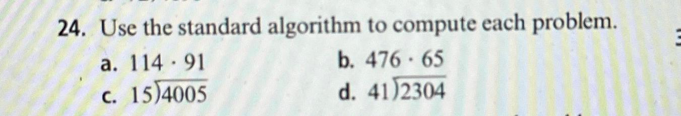 Solved Use the standard algorithm to compute each | Chegg.com