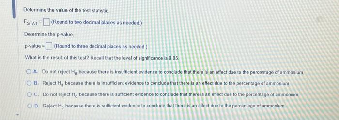 Solved An experiment was carried out to study the effect of | Chegg.com