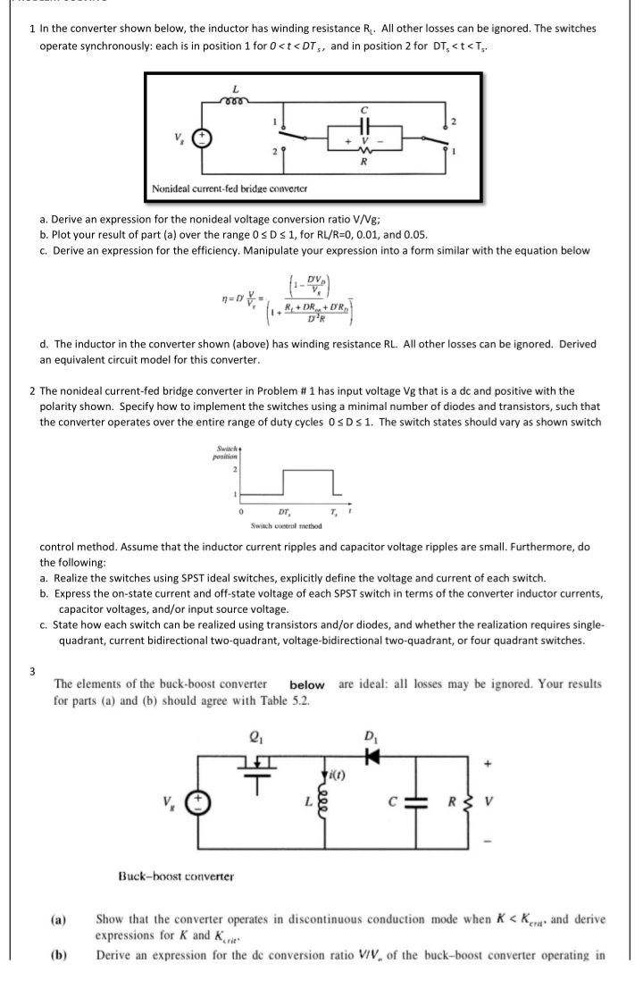 Solved 1 In the converter shown below, the inductor has | Chegg.com