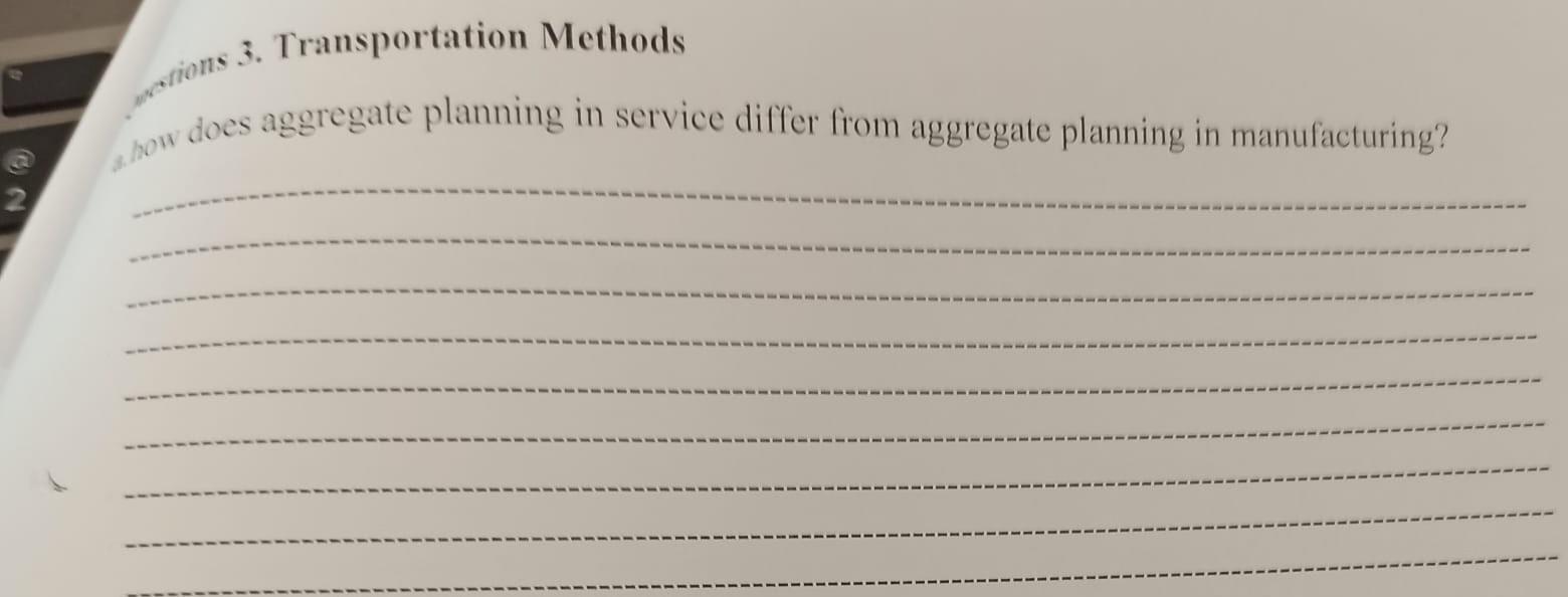 Solved mestions 3. Transportation Methods how does aggregate | Chegg.com