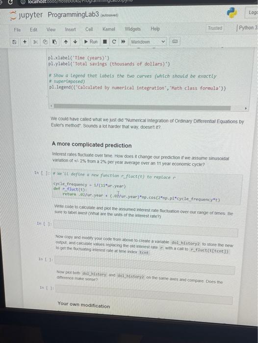 i need help with python we are programing in jupyter | Chegg.com