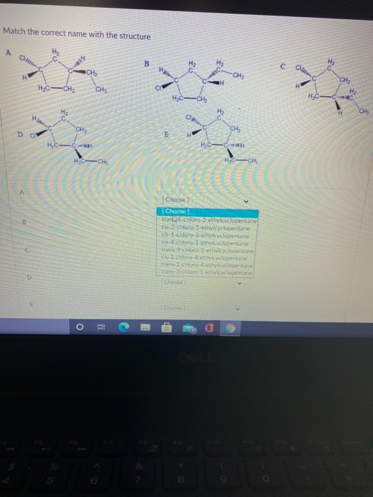 Solved Match the correct name with the structure А Otto B H2 | Chegg.com