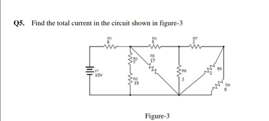 Solved Q5. Find the total current in the circuit shown in | Chegg.com