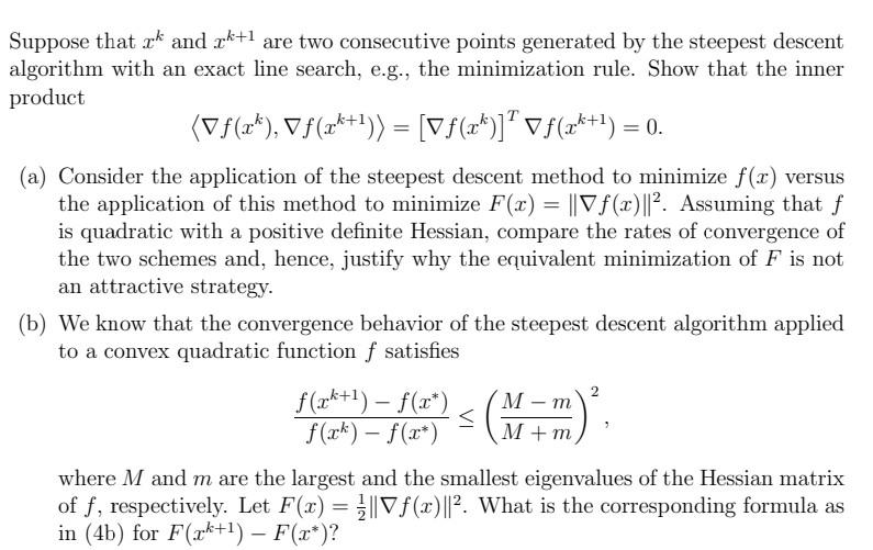 optimization - How to show that the method of steepest descent does not  converge in a finite number of steps? - Mathematics Stack Exchange