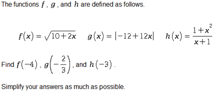 Solved The functions f, g , and h are defined as follows. | Chegg.com