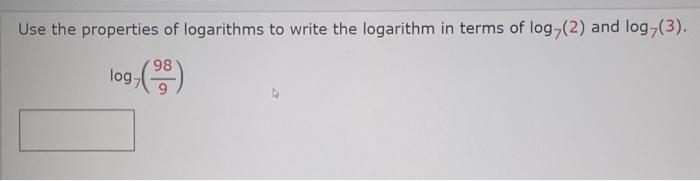 Solved Use the properties of logarithms to write the | Chegg.com