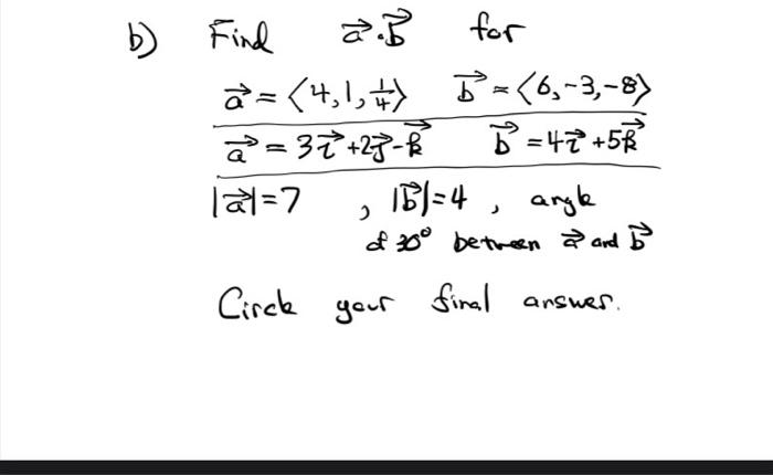 Solved B) Find 23 For à' = {4,1, +) =