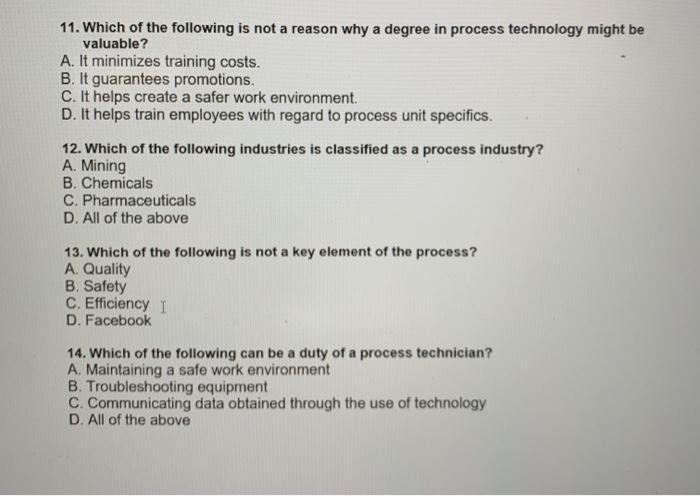 Solved 11. Which of the following is not a reason why a | Chegg.com