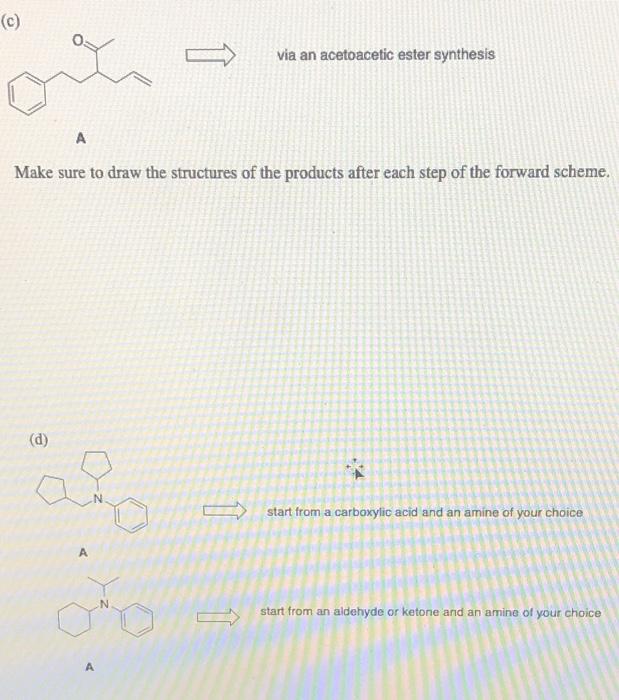 Solved Draw out a forward direction synthesis to prepare | Chegg.com