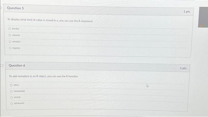 Solved Question 5 1 pts To display what kind of value is | Chegg.com