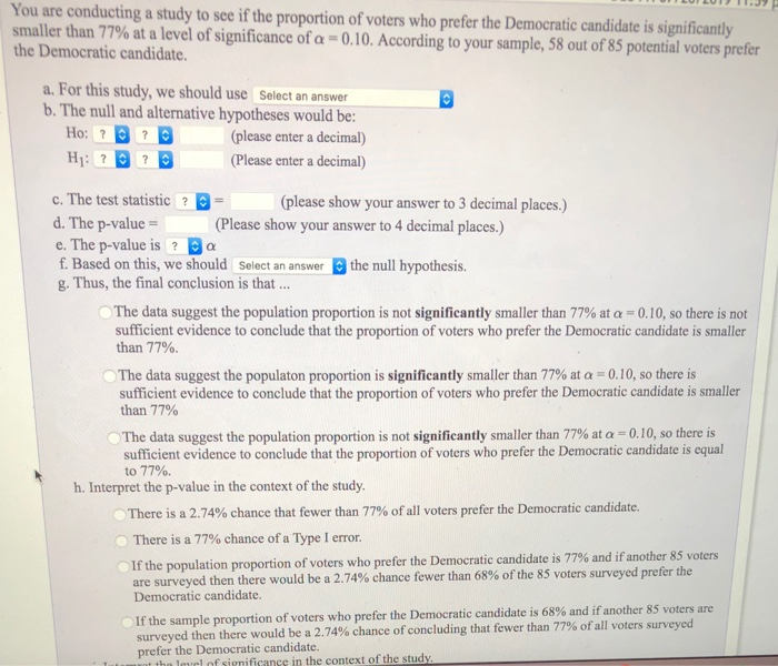 Solved You are conducting a study to see if the proportion | Chegg.com