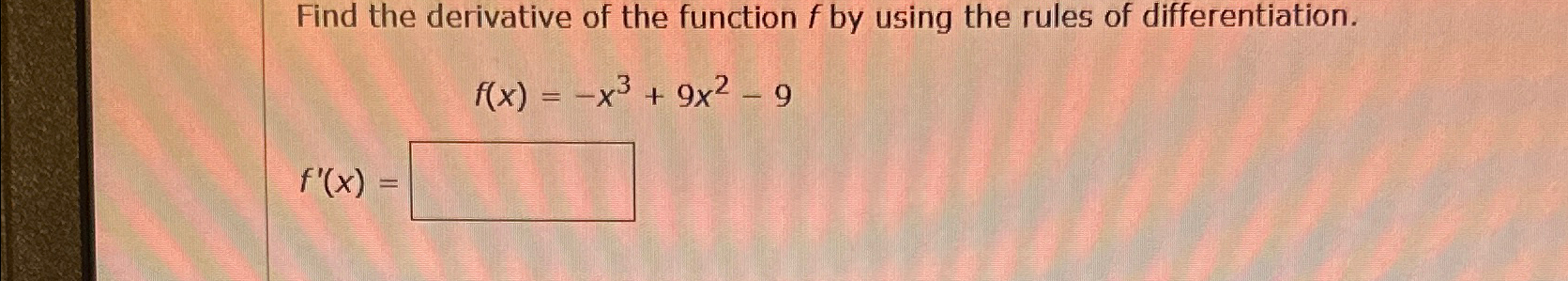 Solved Find the derivative of the function f ﻿by using the | Chegg.com