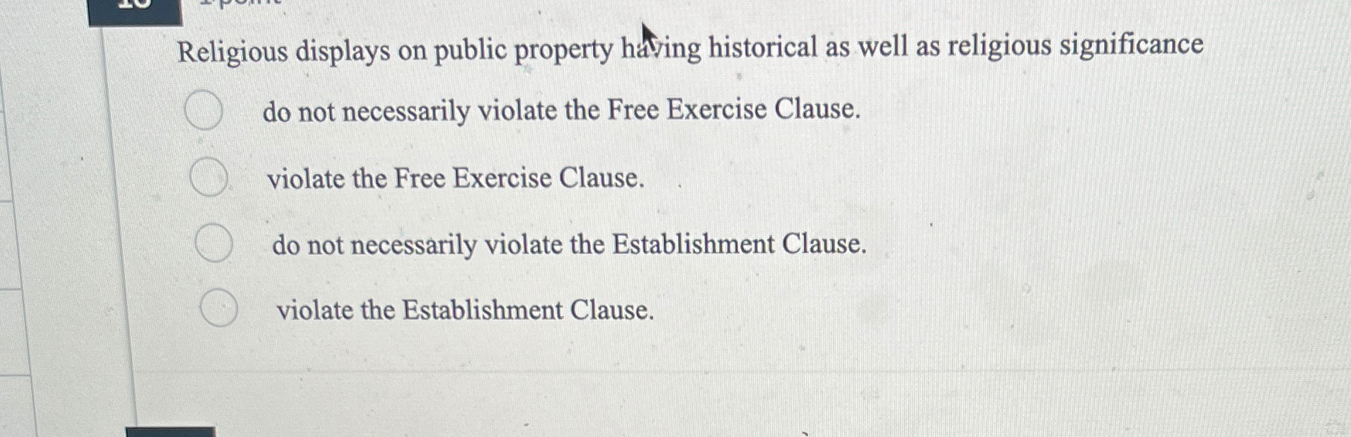 Solved Religious displays on public property hatring