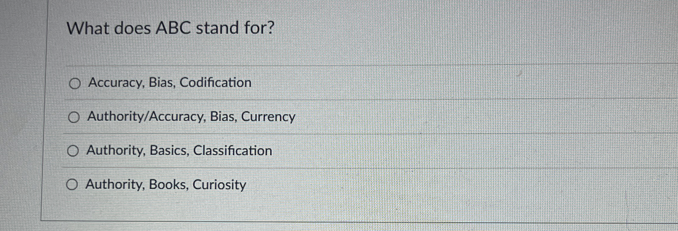 Solved What does ABC stand for?Accuracy, Bias,