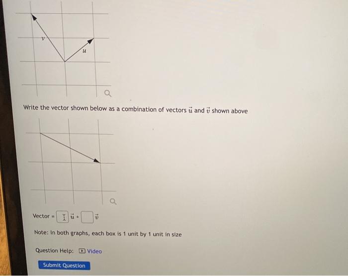 Solved V u Write the vector shown below as a combination of | Chegg.com