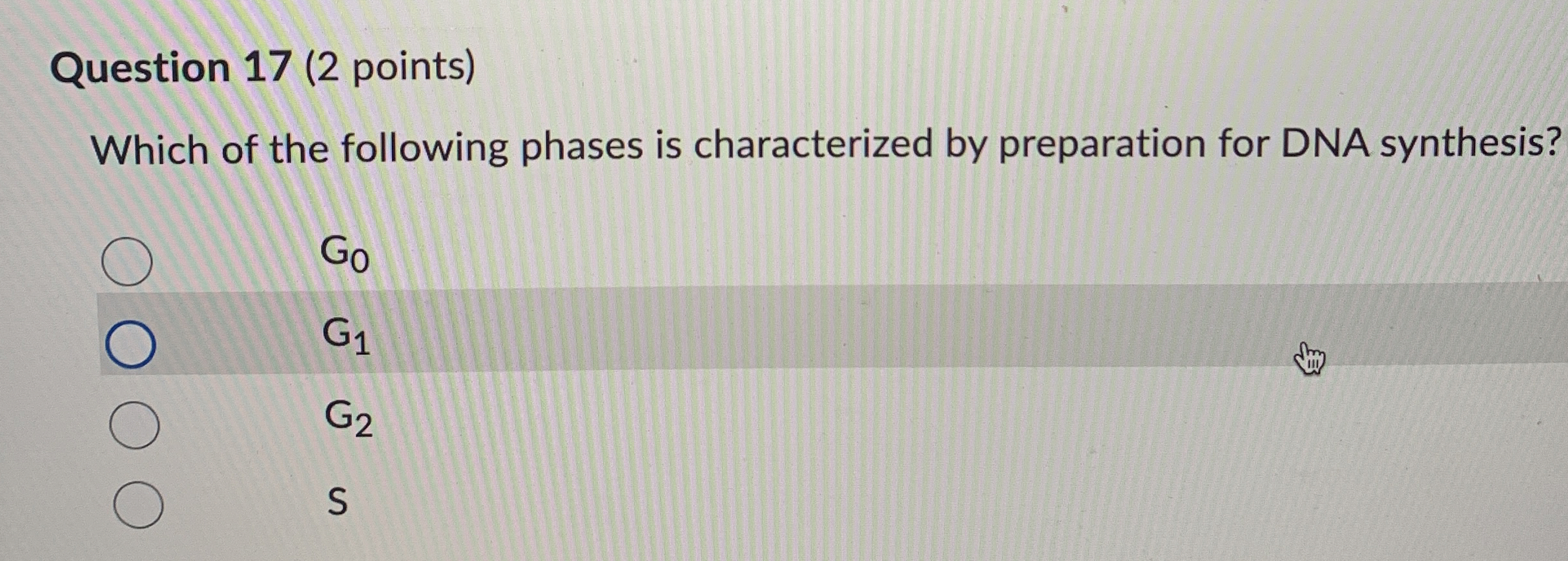 Solved Question 17 (2 ﻿points)Which of the following phases | Chegg.com