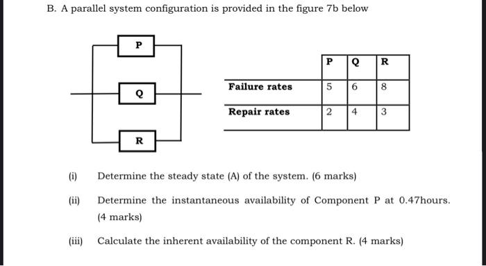 Solved B. A parallel system configuration is provided in the | Chegg.com