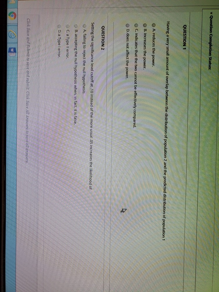 Question Completion Status QUESTION 1 Having a very | Chegg.com