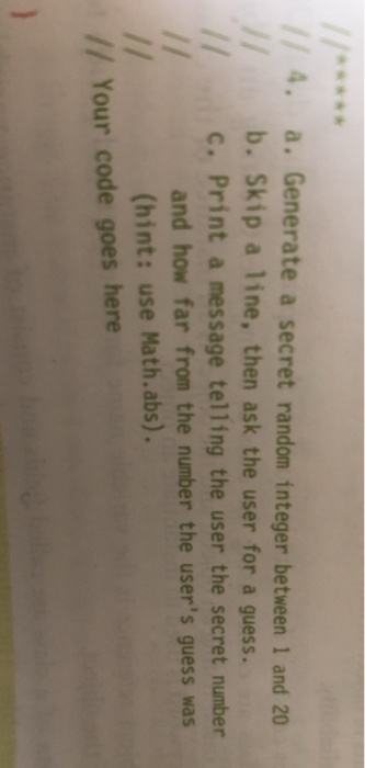 11 // 4. a. Generate a secret random integer between | Chegg.com