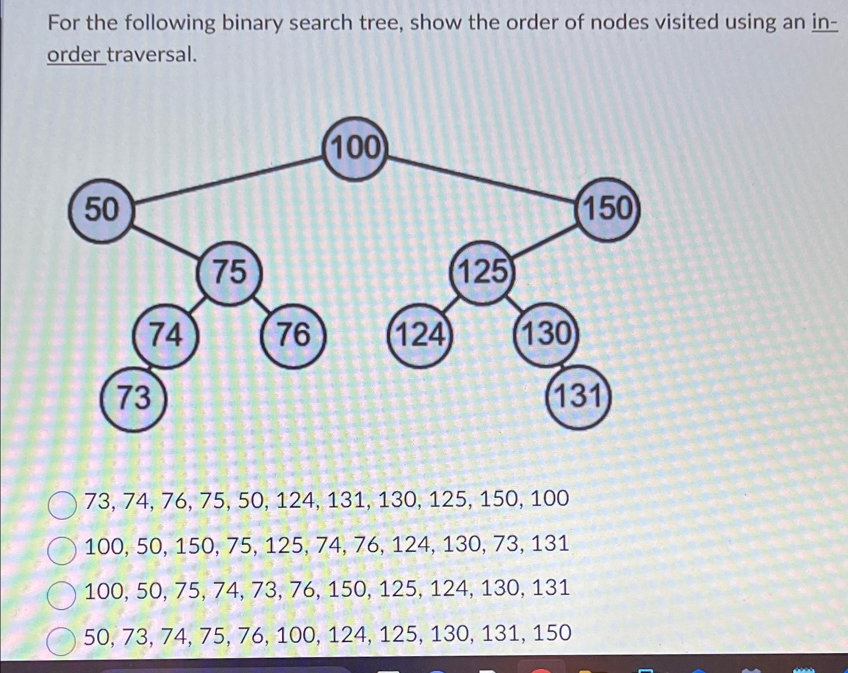 Solved 28. ﻿For the following binary search tree, show the | Chegg.com