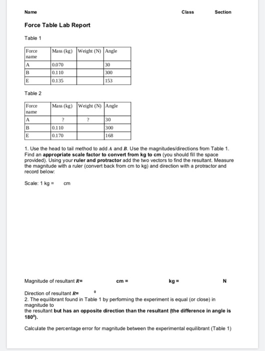 Force table lab report term paper image